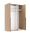 Chambre complète TEDDY lit + 2 chevets + commode + armoire 3 portes chêne