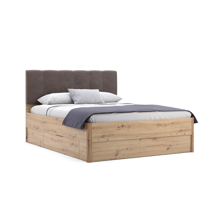 Chambre complète TEDDY lit + 2 chevets + commode + armoire 3 portes chêne Chambre complète TEDDY lit + 2 chevets + commode + armoire 3 portes chêne