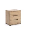 Chambre complète TEDDY lit + 2 chevets + commode + armoire 3 portes chêne