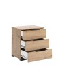 Chambre complète TEDDY lit + 2 chevets + commode + armoire 3 portes chêne