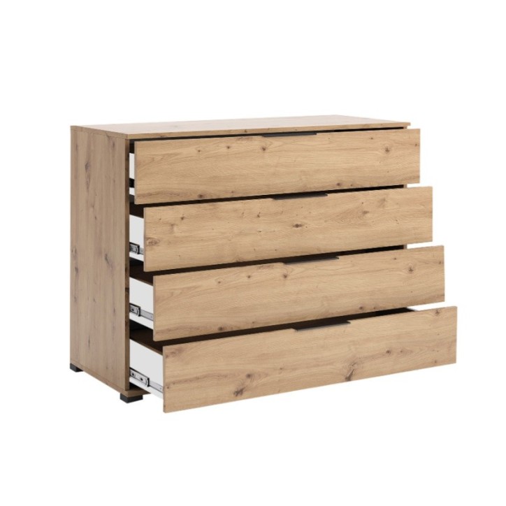 Chambre complète TEDDY lit + 2 chevets + commode + armoire 3 portes chêne Chambre complète TEDDY lit + 2 chevets + commode + armoire 3 portes chêne