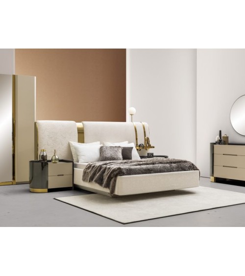Chambre Octo 160 cm Beige et Doré