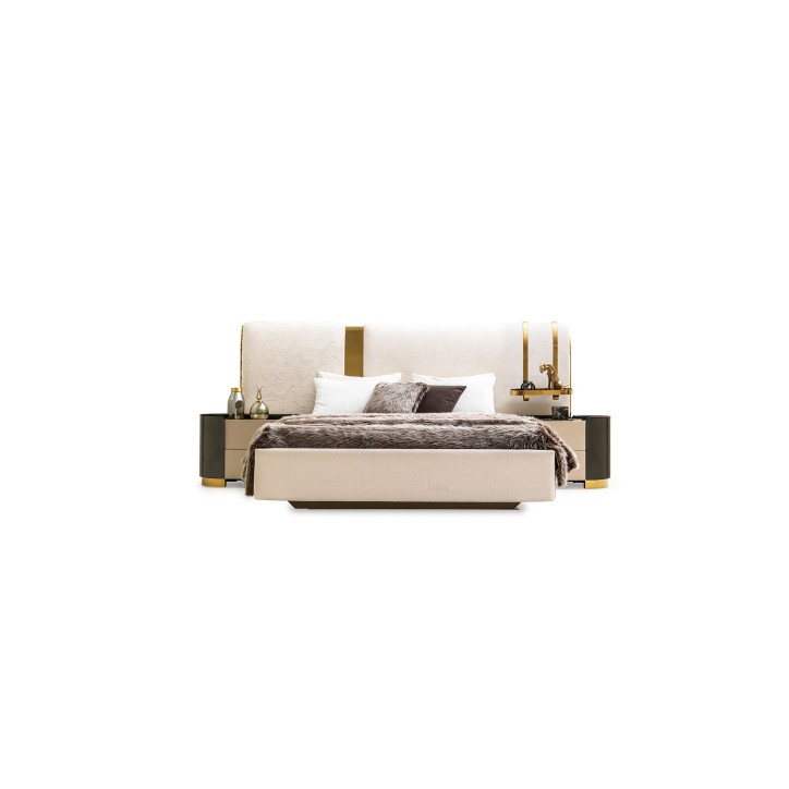 Chambre Octo 160 cm Beige et Doré