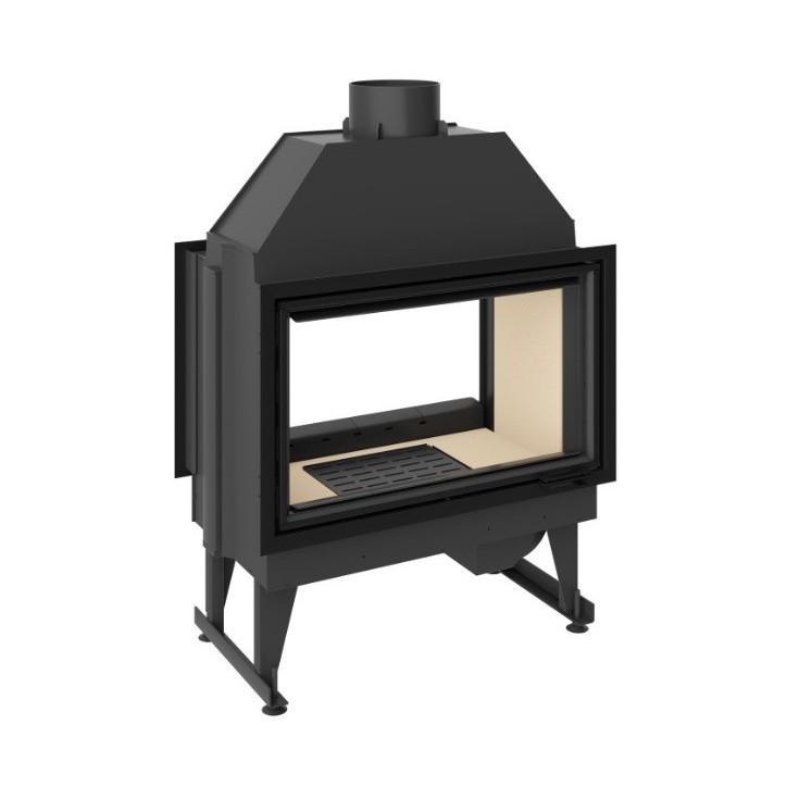 Insert cheminée à bois MOLDI 19 kW  vision sur 2 côtés