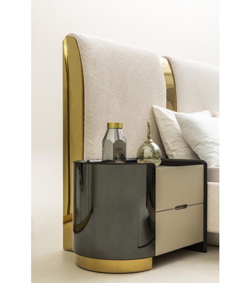 Chambre Octo 160 cm Beige et Doré