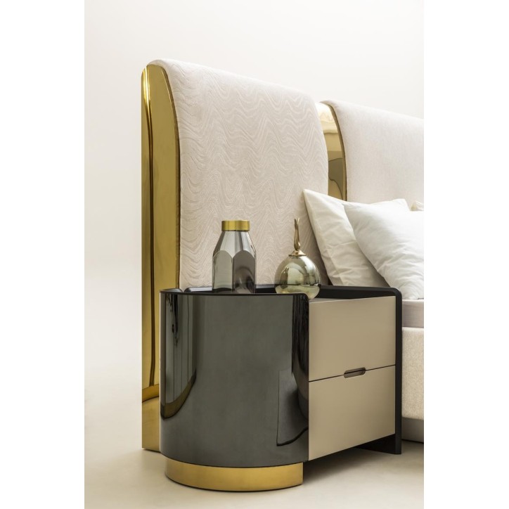 Chambre Octo 160 cm Beige et Doré