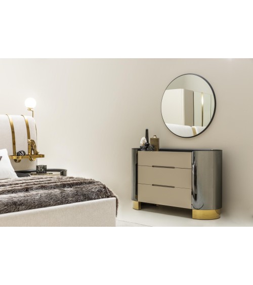 Chambre Octo 160 cm Beige et Doré