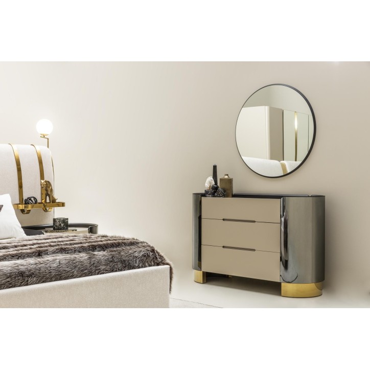 Chambre Octo 160 cm Beige et Doré