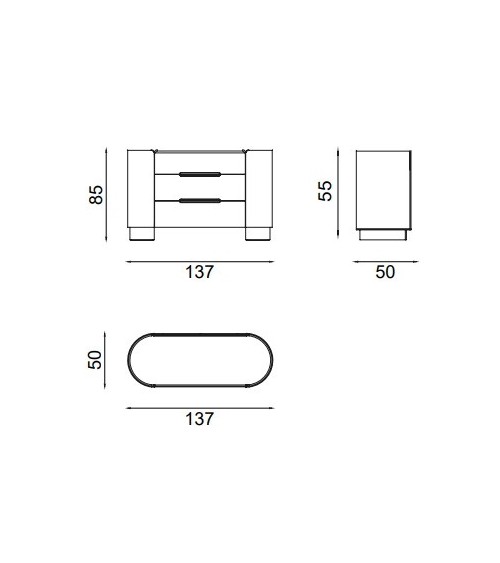 Chambre Octo 160 cm Beige et Doré