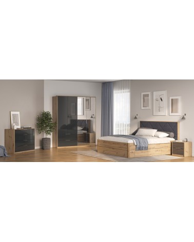 Chambre RAY anthracite et chêne