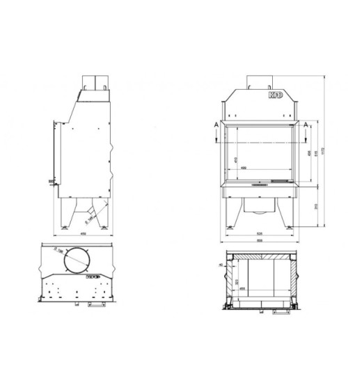 Inserto per caminetto LINE 15 kW