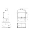 Inserto per caminetto LINE 15 kW 2 vetri versione diritta