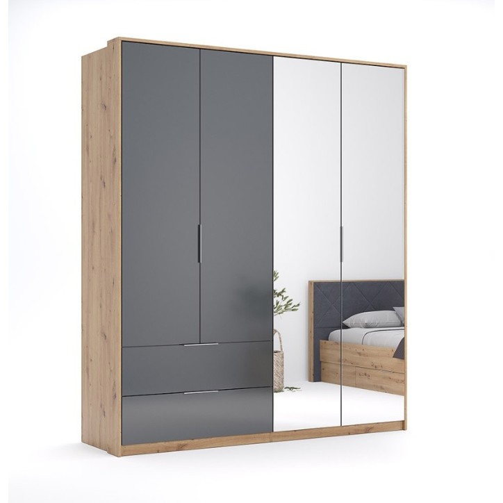 Chambre RAY anthracite et chêne