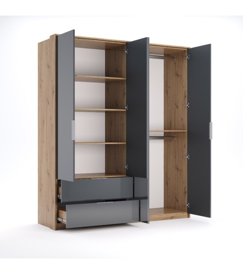 Chambre RAY anthracite et chêne