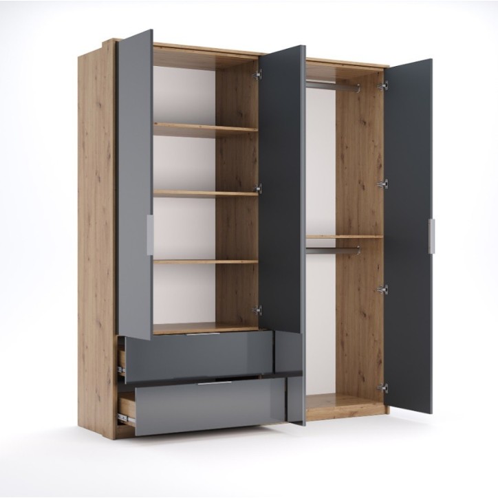 Chambre RAY anthracite et chêne