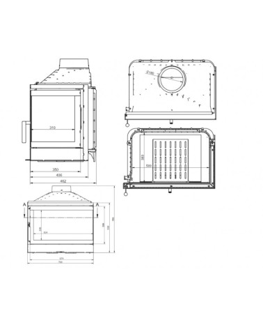 Inserto per caminetto KFD ECO MAX 7 angolo destro