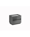 Chambre TEO lit + 2 chevets + commode anthracite