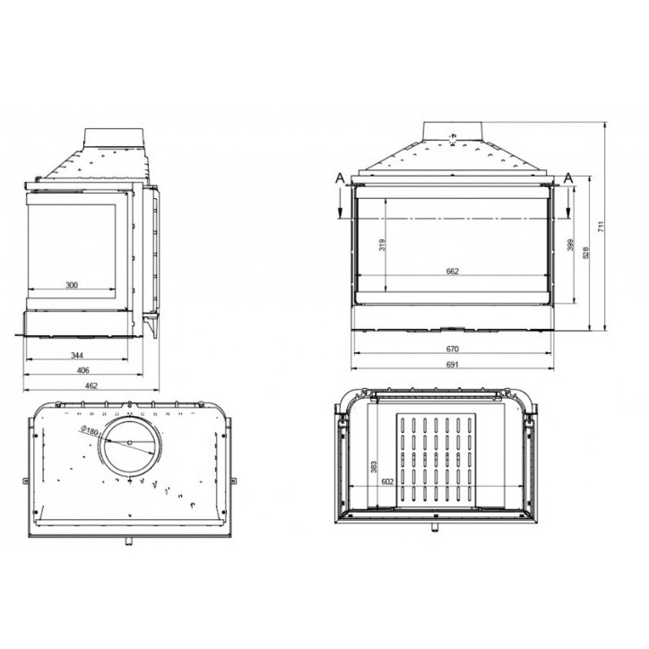 Insert cheminée à bois KFD ECO MAX 7 3F basic