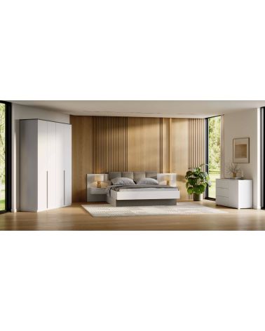 Chambre BARTON -  1 commode, 2 chevets, 1 armoire 160x200 cm