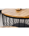 2 tables basses STORAGE en bois de manguier naturel et métal