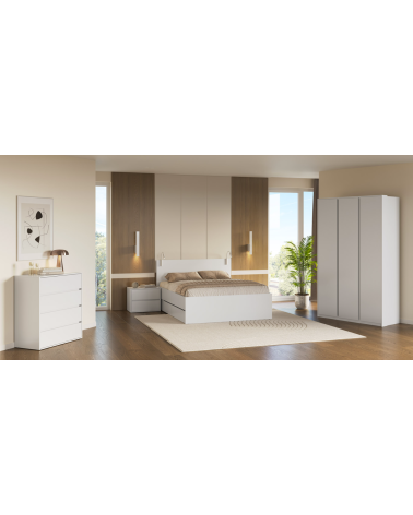 Chambre TIBO -  1 commode, 2 chevets, 1 armoire 160x200 cm