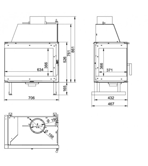 Insert cheminée à bois KFD ECO i70 coin gauche| fabrication européenne sur notre boutique en ligne