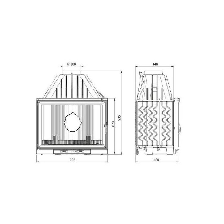 Insert cheminée à bois W8 17,5 kW ECO
