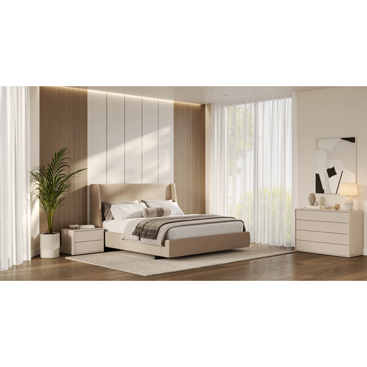 Chambre BRUNO -  1 commode, 2 chevets, 1 armoire 160x220 cm