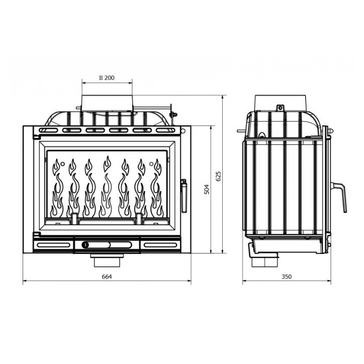 Inserto per camino a legna W13A-11,5kW ECO