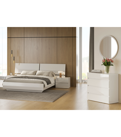 Chambre MIA -  1 commode, 2 chevets, 1 armoire 230x210 cm