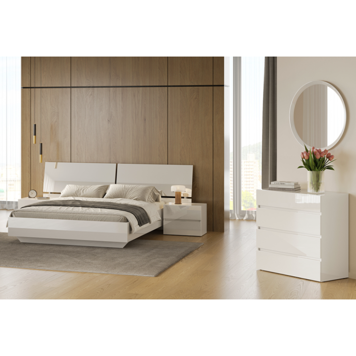 Chambre MIA -  1 commode, 2 chevets, 1 armoire 230x210 cm