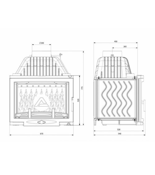 Insert cheminée à bois  W17-16,1kW ECO| fabrication européenne sur notre boutique en