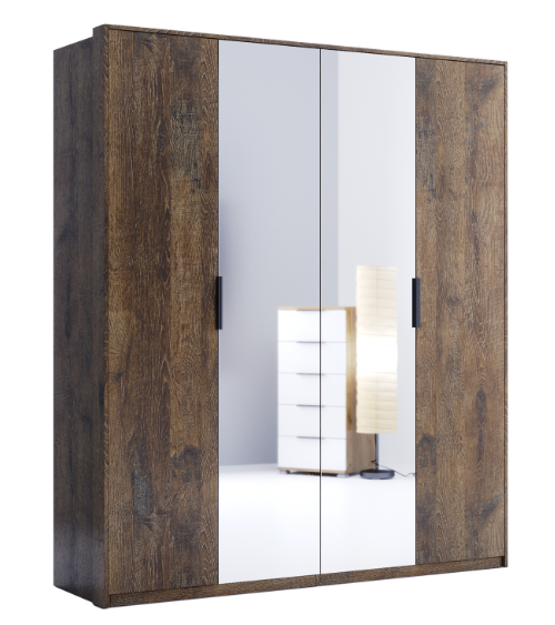 Chambre QUADRO -  1 commode, 2 chevets, 1 armoire 180x200 cm
