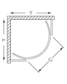 Cabine de douche d'angle CRONIS 80x80 ou 90x90 cm