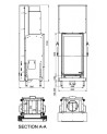 Inserto per caminetto KFD Linea V 1070 3.0, 11 kW