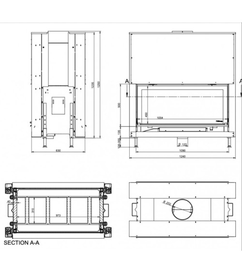 Recuperador de calor KFD Linea DF H 1180 3.0, 20 kW vidro duplo