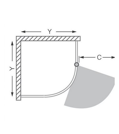 Paroi de douche d'angle AUSTIN 80x195 ou 90x195 cm