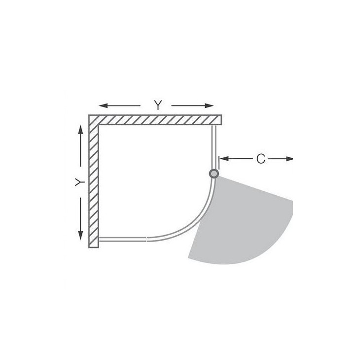 Paroi de douche d'angle AUSTIN 80x195 ou 90x195 cm
