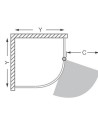 Paroi de douche d'angle AUSTIN 80x195 ou 90x195 cm