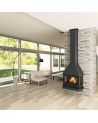 Poêle à bois ANACO 3 faces vitrées avec turbine 13 kW