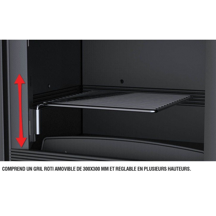 Poêle à bois ANACO 3 faces vitrées avec turbine 13 kW