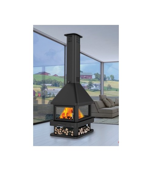 Poêle à bois CABIMAS 4 faces vitrées 16 kW