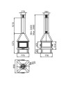 Poêle à bois CABIMAS 4 faces vitrées 16 kW