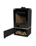 Poêle à bois avec turbines Louvre couleur noir 11 kW