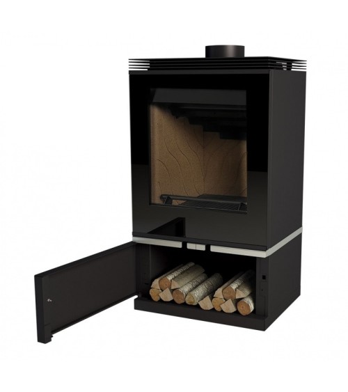 Poêle à bois avec turbines Louvre couleur noir 11 kW
