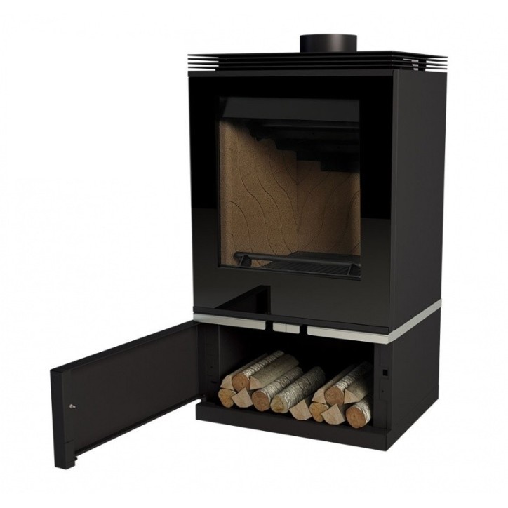 Poêle à bois avec turbines Louvre couleur noir 11 kW Poêle à bois avec turbines Louvre couleur noir 11 kW