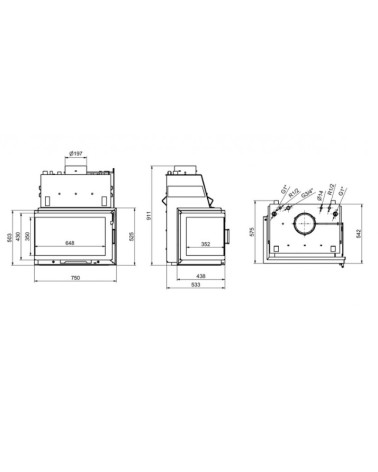 Insert hydro PANAQUA CG 75 - 24 kW DROIT