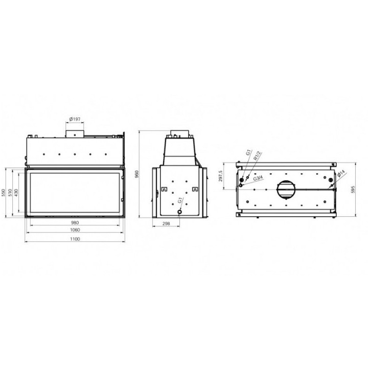 Inserto idro PANAQUA 110 - 30/40KW 2 porte