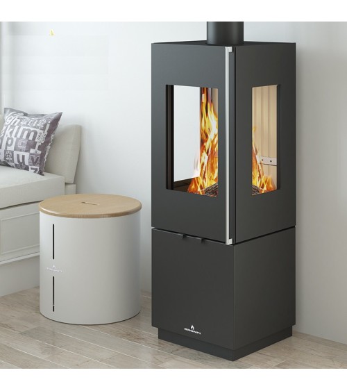 Poêle à bois 3 côtés vitrés JAKO 7 kW