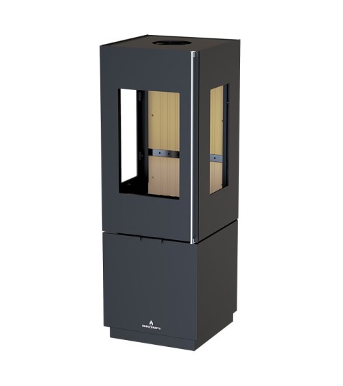 Poêle à bois 3 côtés vitrés JAKO 7 kW